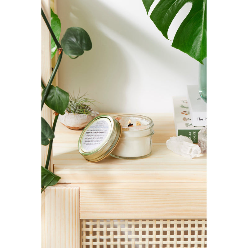 Butter Me Up Organics Space Clearing Candle/ Intention Candle / Organic Soy Candle / Candle with Crystals / Cleansing Candle Metaphysical