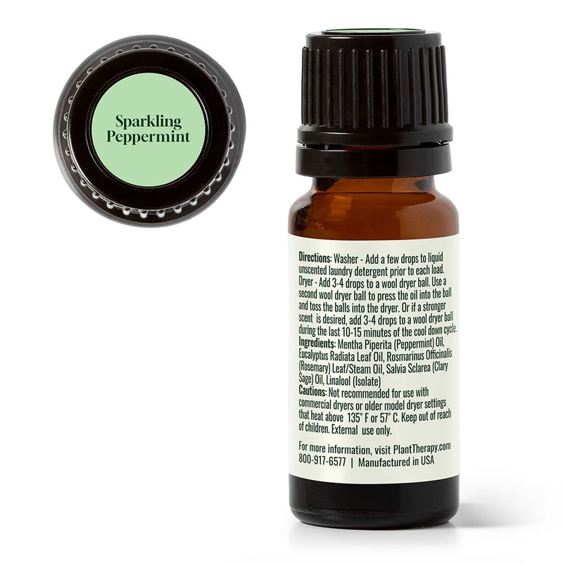 Plant Therapy Sparkling Peppermint Laundry Essential Oil Blend Household