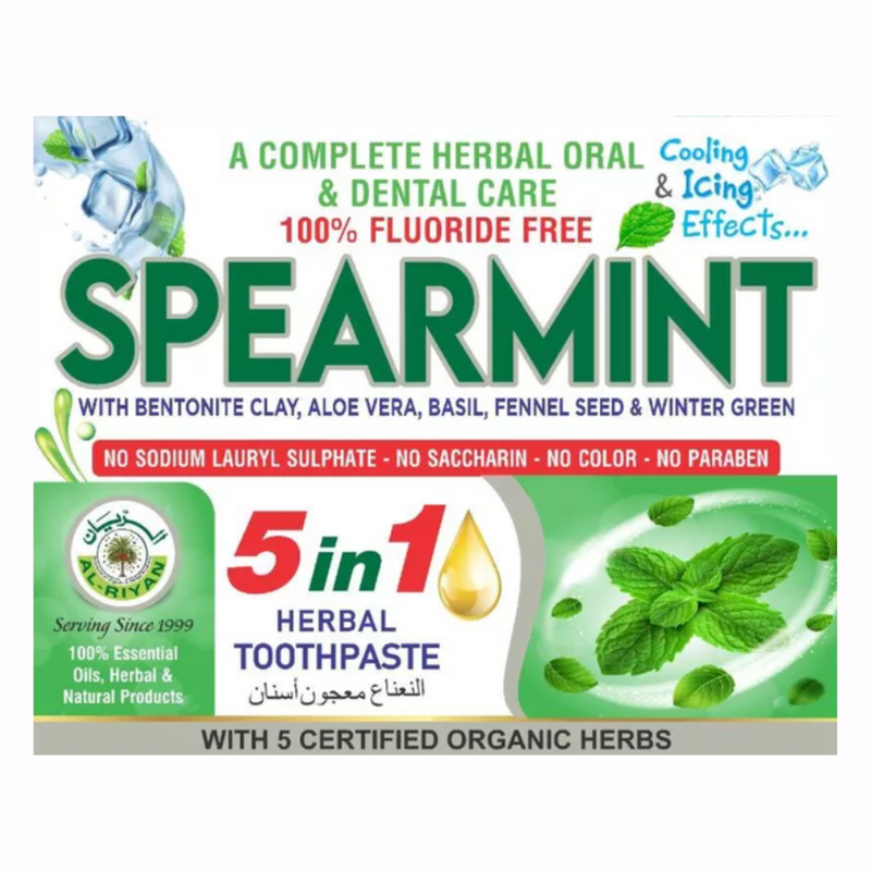 Adiva Naturals Spearmint Herbal Toothpaste Toothpaste White Smoke