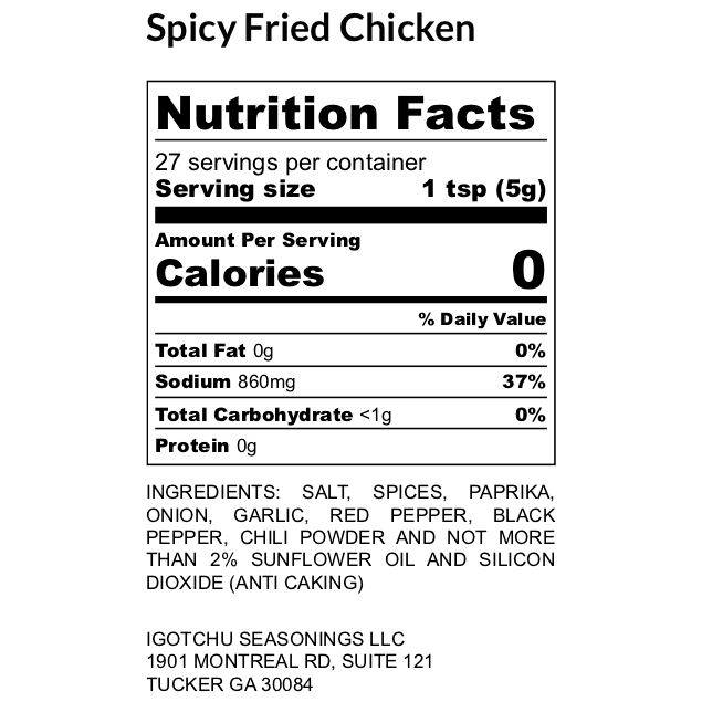 Igotchu Seasonings Igotchu Spicy Fried Chicken seasoning Seasonings & Spices