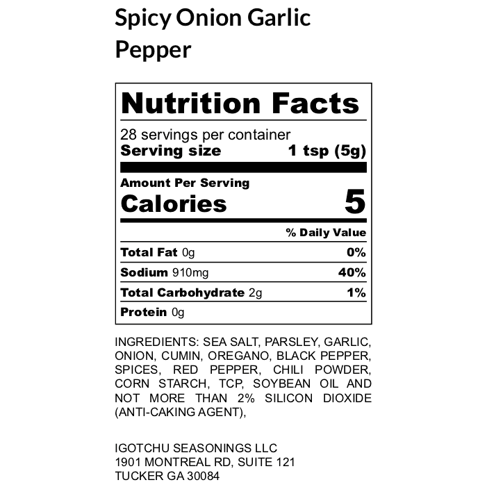 Igotchu Seasonings Igotchu Spicy Onion Garlic Pepper seasoning Seasonings & Spices