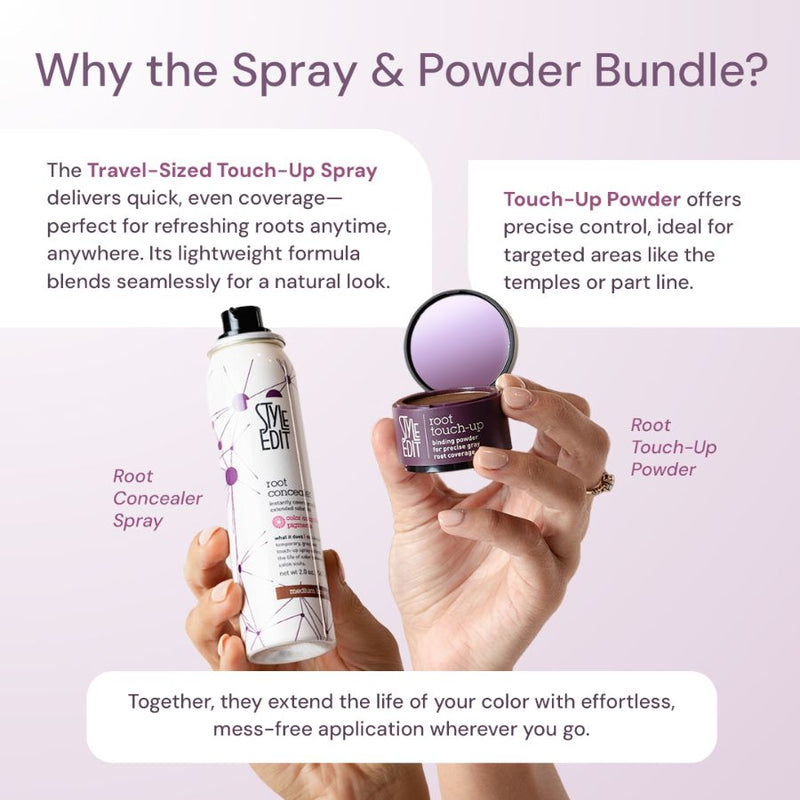 Style Edit Blonde Perfection Root Concealer Spray and Powder Trio (Full & Travel Size Spray)