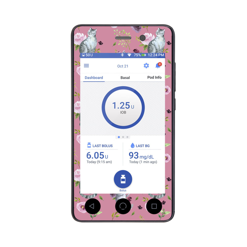 Peelz Spring Cats Sticker for Omnipod DASH® PDM – Pump Peelz Peelz/Stickers
