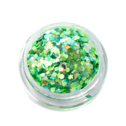 Lunautics Spring Fling - Chunky Green Glitter Mix with Glow-in-the-Dark Stars Chunky Glitter
