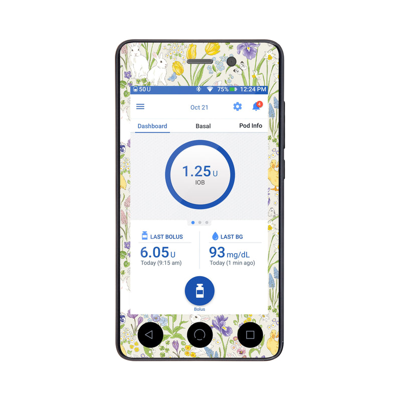 Peelz Springtime Sticker for Omnipod DASH® PDM – Pump Peelz Peelz/Stickers
