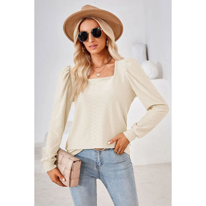 Square Neck Puff Sleeve Blouse