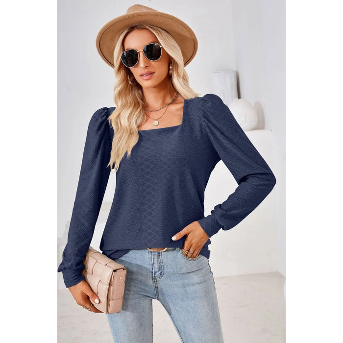 Square Neck Puff Sleeve Blouse