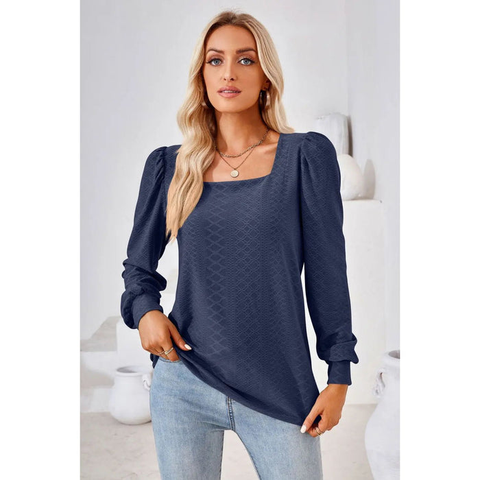 Square Neck Puff Sleeve Blouse