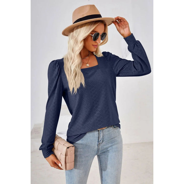 Square Neck Puff Sleeve Blouse