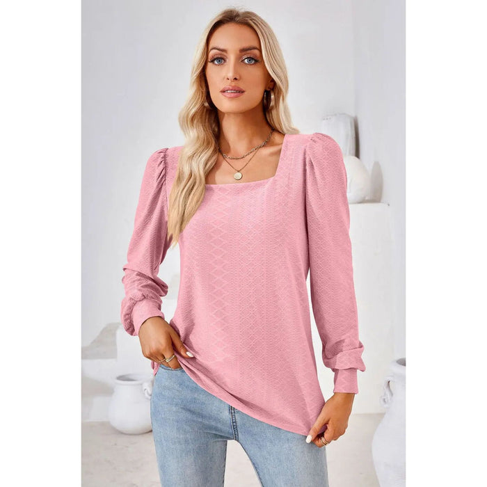 Square Neck Puff Sleeve Blouse