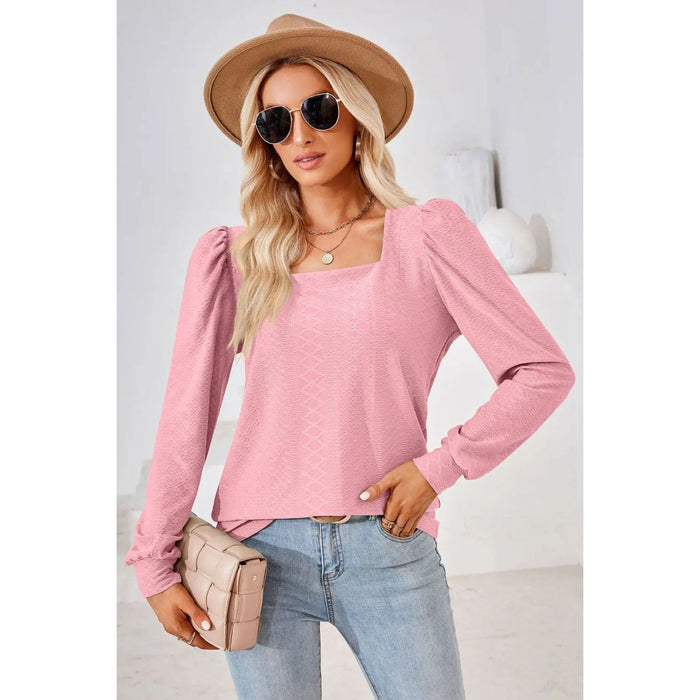 Square Neck Puff Sleeve Blouse