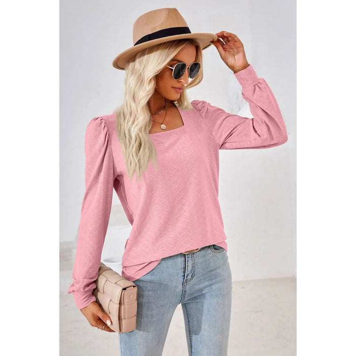 Square Neck Puff Sleeve Blouse