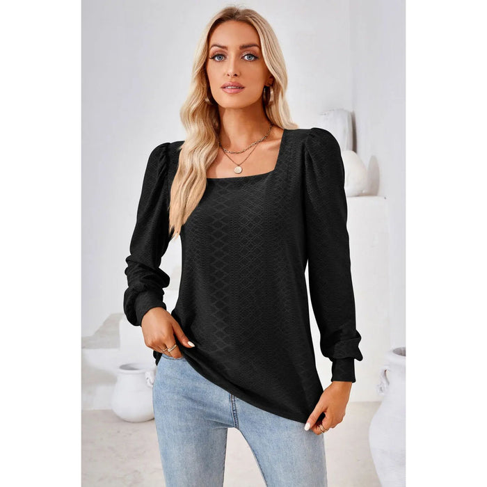 Square Neck Puff Sleeve Blouse