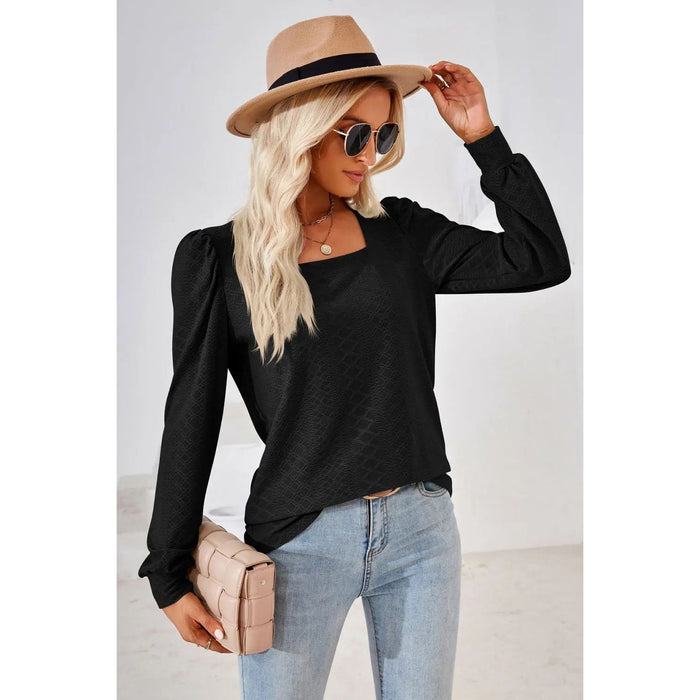 Square Neck Puff Sleeve Blouse