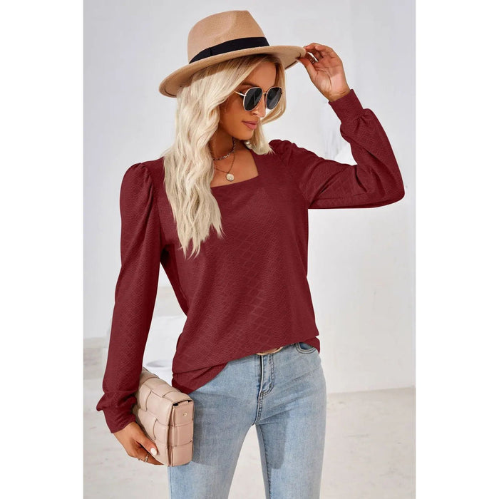 Square Neck Puff Sleeve Blouse