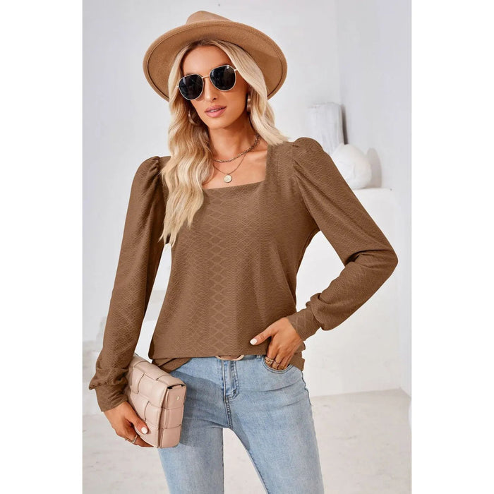 Square Neck Puff Sleeve Blouse