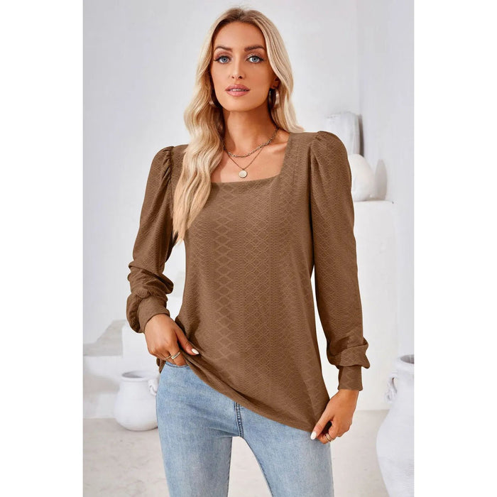 Square Neck Puff Sleeve Blouse