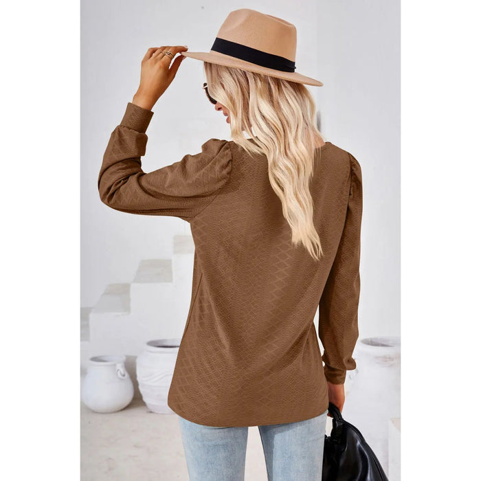 Square Neck Puff Sleeve Blouse