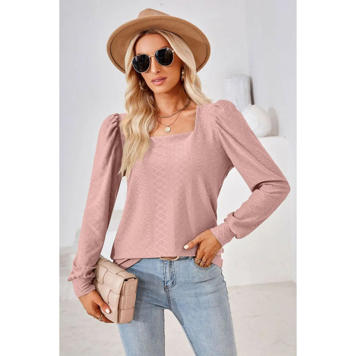 Square Neck Puff Sleeve Blouse