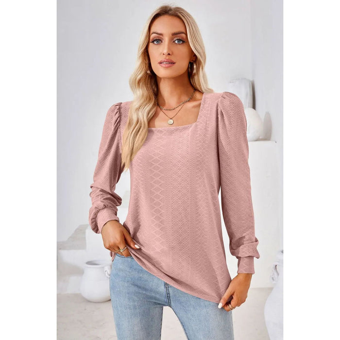 Square Neck Puff Sleeve Blouse