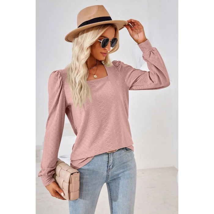 Square Neck Puff Sleeve Blouse