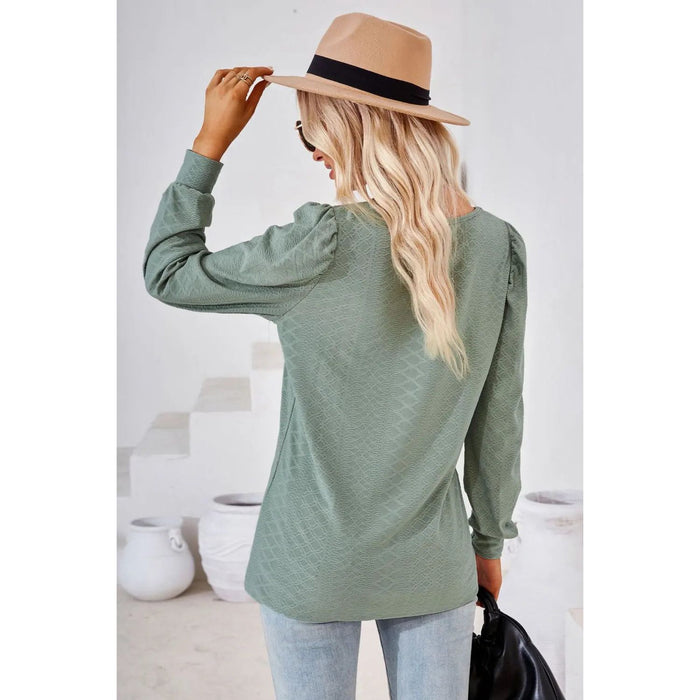 Square Neck Puff Sleeve Blouse