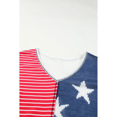 UD Flag Star and Stripe V-Neck Top