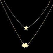 Medusa's Makeup Star, Cloud Necklace - Gold