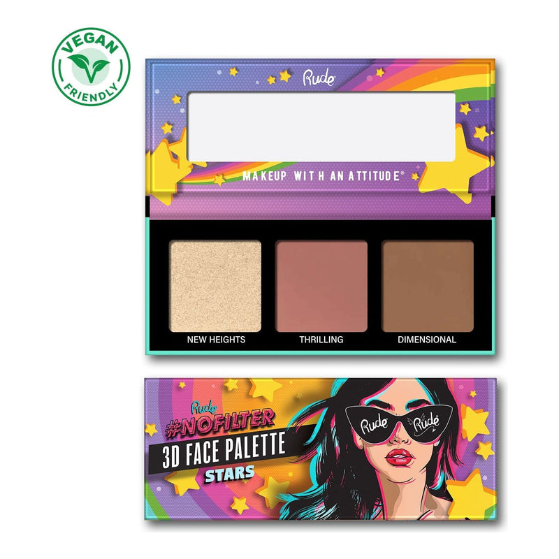 Rude Cosmetics NoFilter 3D Face Palette - Stars Face Palettes