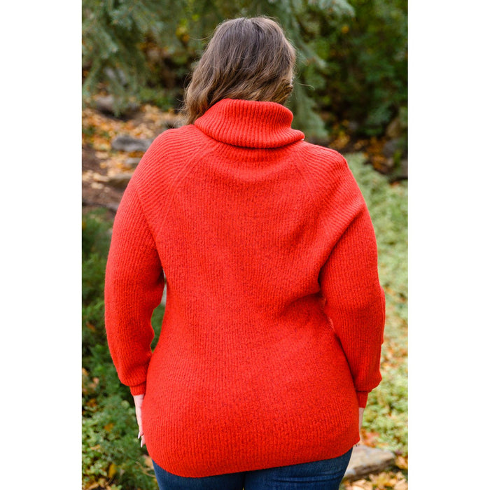 Steady Pace Roll Neck Sweater In Red