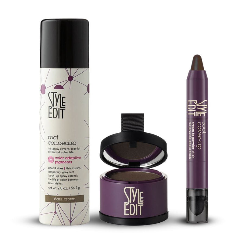 Style Edit Best Sellers Trio: Full Size Root Concealer Spray, Stick and Powder Trio Gift Set