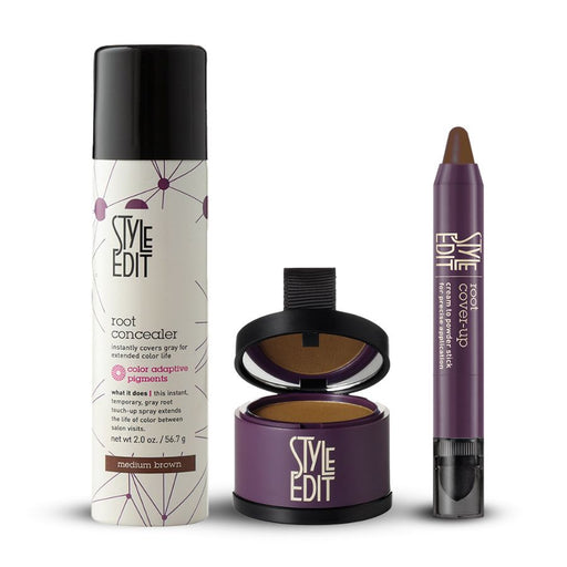 Style Edit Best Sellers Trio: Full Size Root Concealer Spray, Stick and Powder Trio Gift Set