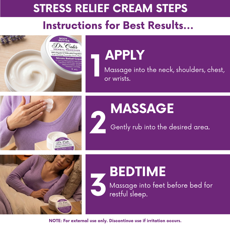 COLEHERBALS LLC 30 - Dr. Cole's Stress Relief Cream Herbal Dark Slate Blue