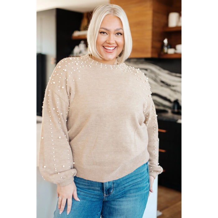 String Me Along Pearl Accent Sweater