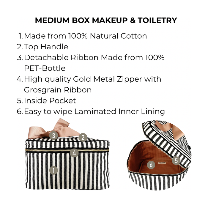 Bag-All - Medium Box Makeup & Toiletry, Striped