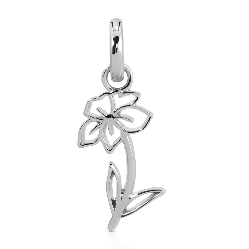 Fragrant Jewels March Aquamarine Birthstone Charm - Flower (Daffodil) Charm