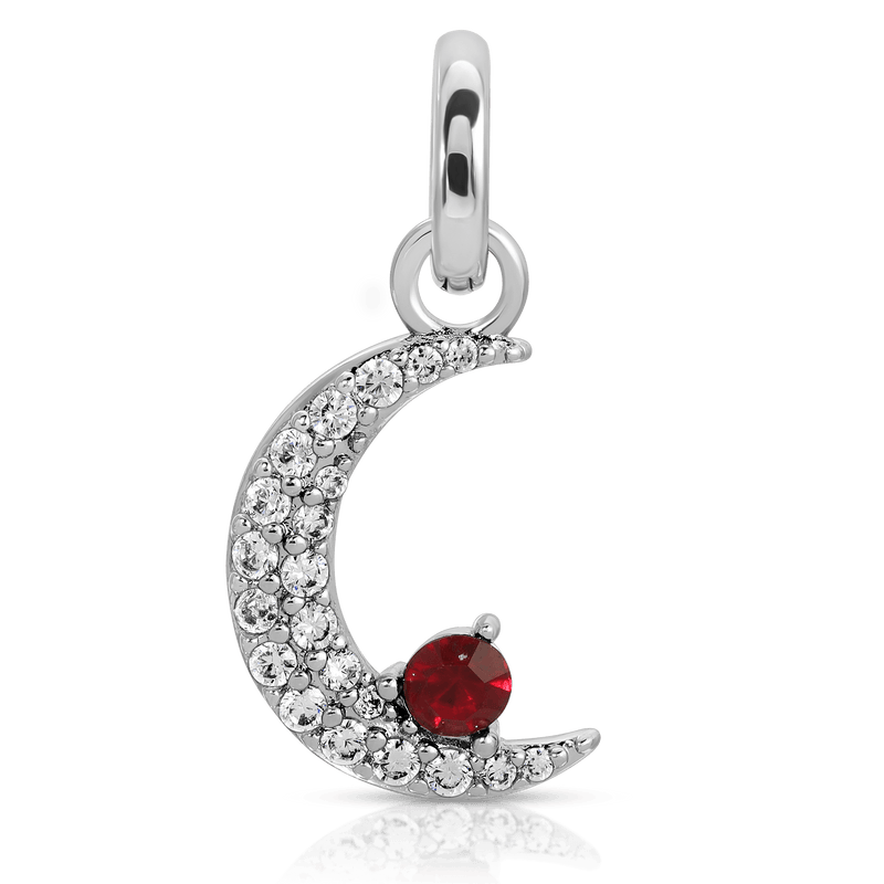 Fragrant Jewels July Ruby Birthstone Charm - Moon Charm