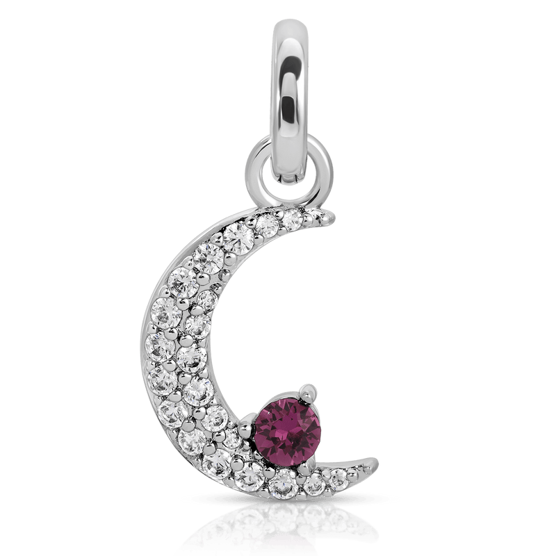 Fragrant Jewels February Amethyst Birthstone Charm - Moon Charm