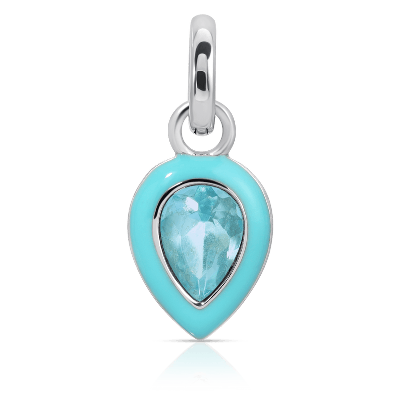 Fragrant Jewels March Aquamarine Birthstone Charm - Pear Charm