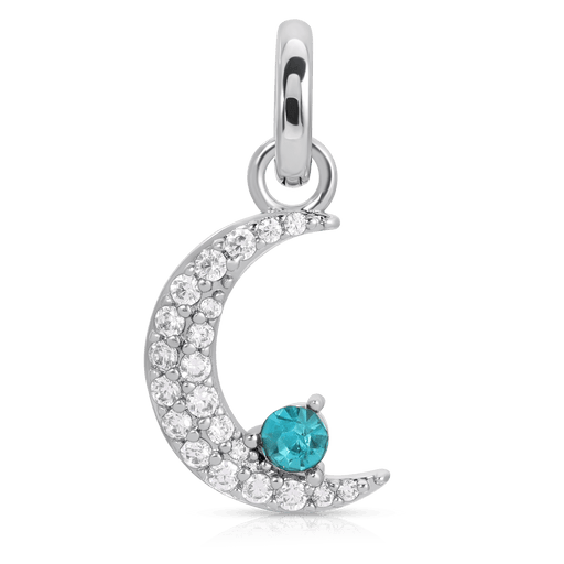 Fragrant Jewels March Aquamarine Birthstone Charm - Moon Charm