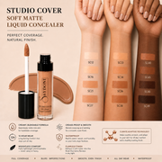 Sydoni Skincare and Beauty SYDONI STUDIO COVER SOFT MATTE LIQUID CONCEALER – Flawless Coverage, Seamless Finish 0.35 OZ. Liquid Concealer