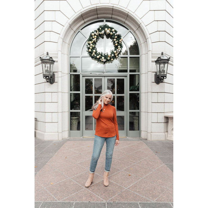 Stylin Girl Turtleneck in Rust