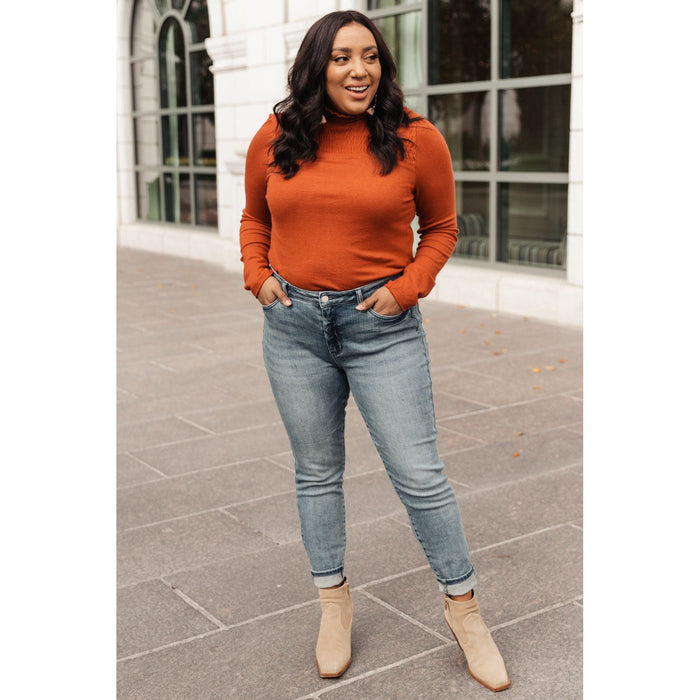 Stylin Girl Turtleneck in Rust