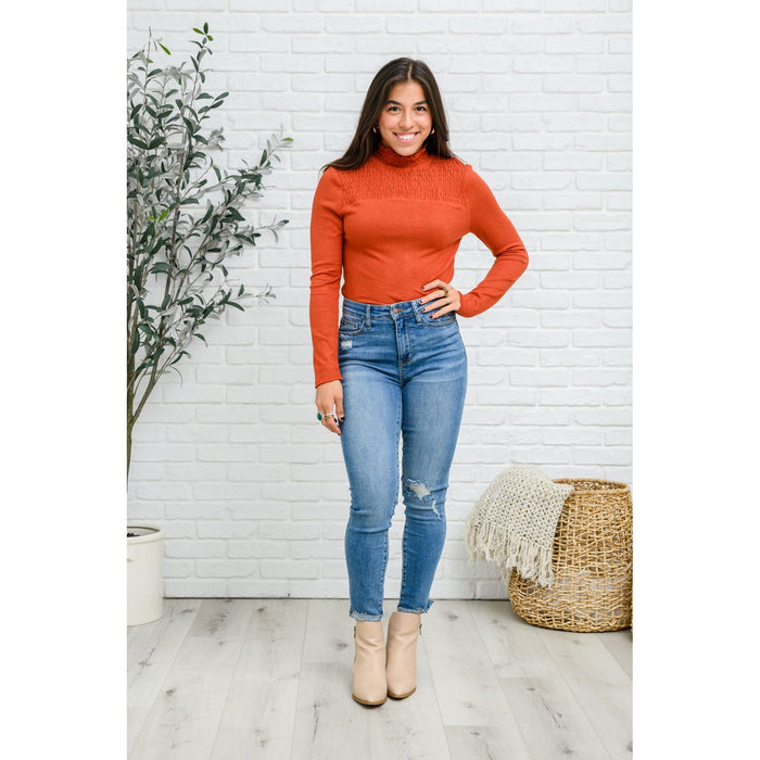 Stylin Girl Turtleneck in Rust