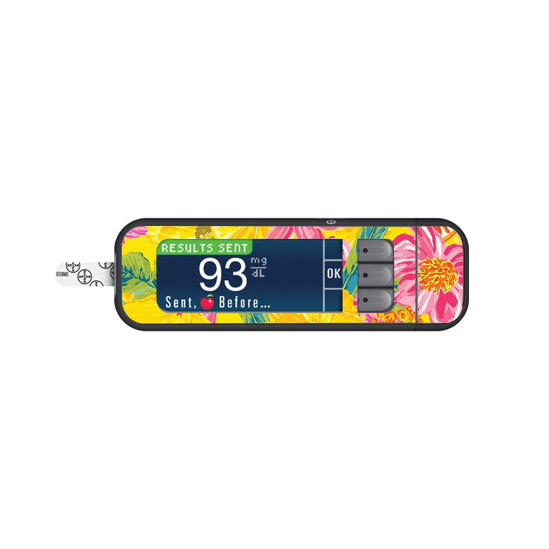 Peelz Summer Flowers Sticker for Bayer Contour Next Glucometer Peelz/Stickers