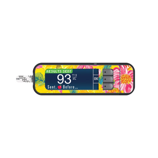 Peelz Summer Flowers Sticker for Bayer Contour Next Glucometer Peelz/Stickers