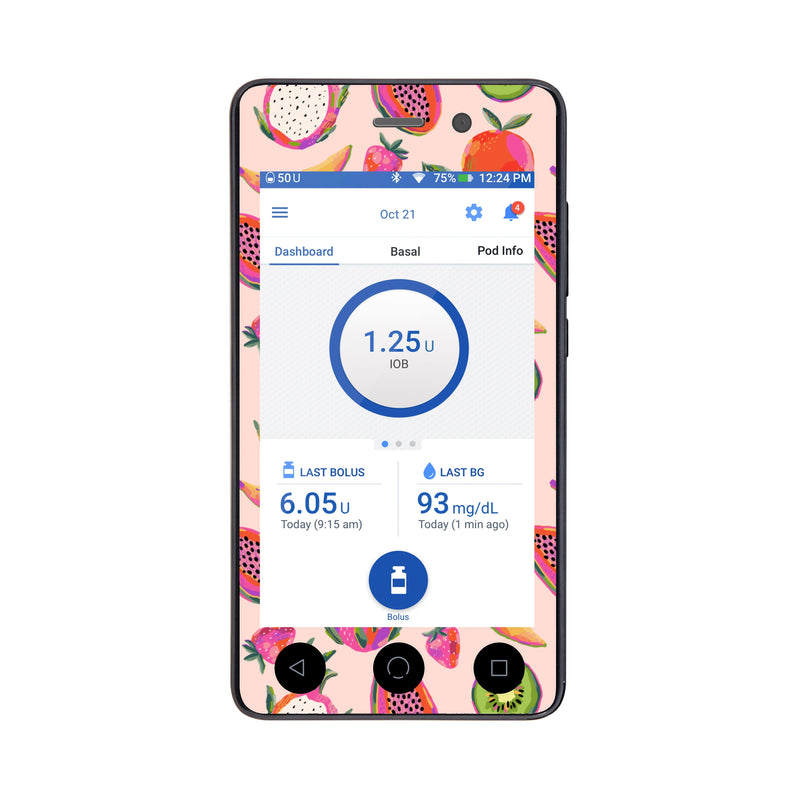 Peelz Summer Fruits Sticker for Omnipod DASH® PDM – Pump Peelz Peelz/Stickers