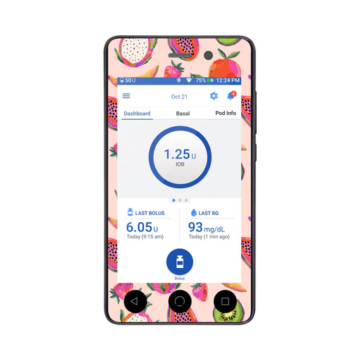Peelz Summer Fruits Sticker for Omnipod DASH® PDM – Pump Peelz Peelz/Stickers