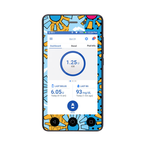 Peelz Summer Suns Sticker for Omnipod DASH® PDM – Pump Peelz Peelz/Stickers