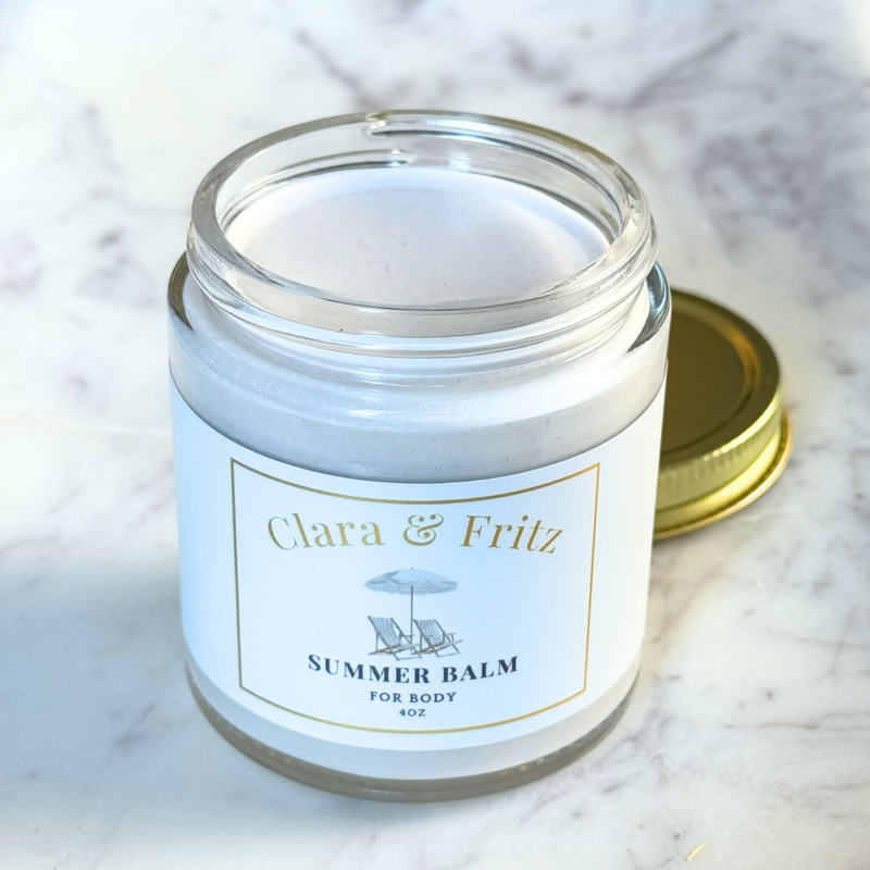 Clara & Fritz Tallow Shop Summer Balm for Body with Zinc Oxide Lotion & Moisturizer